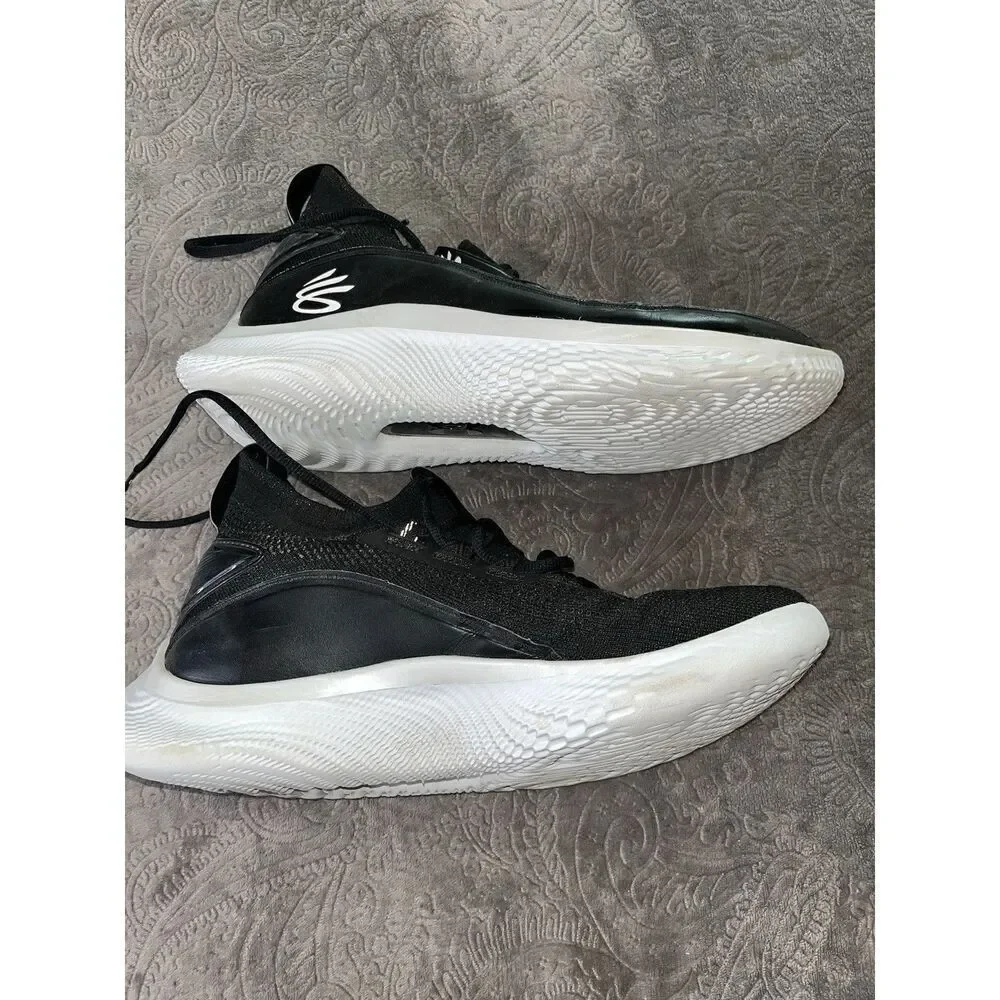 Under Armour Curry 8 Flow Black White 3024785 010 Shoe Mens 10- Womens 12